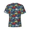 thumbnail image 6 of Vsdgher Vehicles Cartoon with Funny Drivers,Animal Drivers Print Men's Dry Fit Mesh Athletic Shirts Moisture Wicking Tennis T-Shirt Tops, 6 of 9
