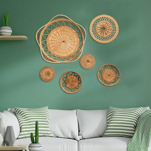 Wall Decor Set Decorative Unique Rattan Woven Handicraft Wall Ornaments Wall Art 6 Pieces Walmart