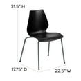 thumbnail image 6 of Flash Furniture HERCULES Series 770 lb. Capacity Black Stack Chair with Lumbar Support and Silver Frame, 6 of 12