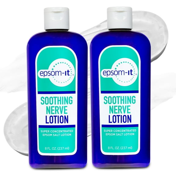 Epsom-It Soothing Nerve Lotion - Epsom Salt Magnesium Lotion, Topical Magnesium Cream with Capsaicin & Arnica to Provide Comfort for Legs, Knee and Feet, 8.0 oz., 2-Pack