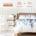 thumbnail image 6 of 3 Piece Blue Eucalyptus Duvet Cover Set Twin Size, Microfiber Comforter/Quilt Cover with Corner Ties and 2 Pillowcases, Weeping Botanical Leaf Watercolor All Season Soft Bedding with Zipper Closure, 6 of 8