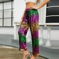 thumbnail image 6 of Olyvenn Mardi Gras Outfit for Women Sequin Trendy Mardi Gras Party Sexy Elastic Waist Glitter Dance Pants Holiday Outfit Multicolor 20-22, 6 of 9
