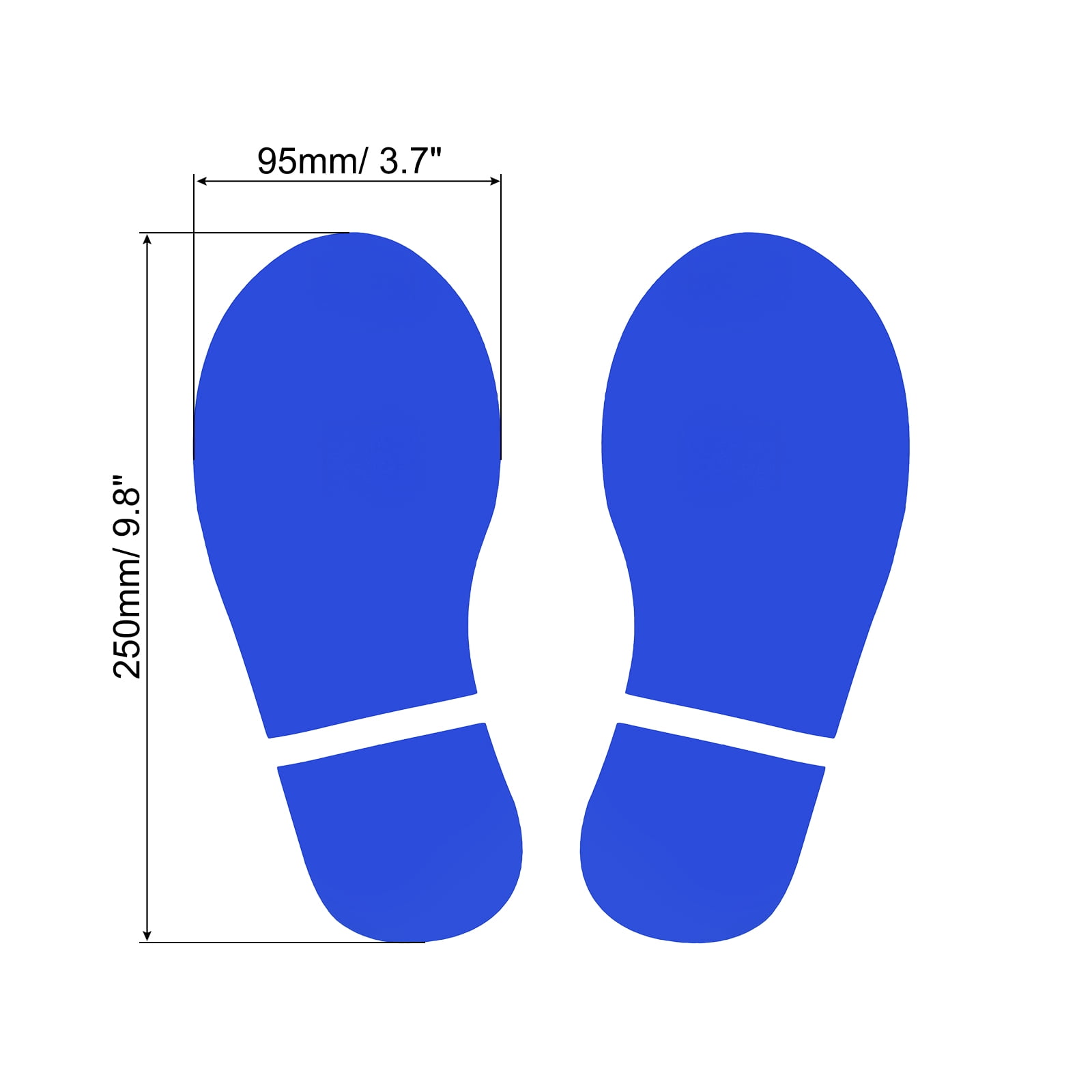 Unique Bargains Footprint Sticker Floor Decal Sign for Class Blue 10x3.7"