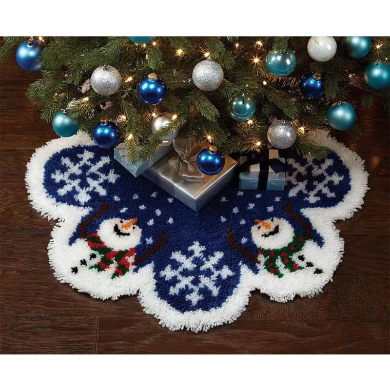 Poodle Dog Latch Hook Round Rug Kits Set for Starter Crochet Handmade Hooking Cushion Mat Sofa Seat Cushion Crocheting Kits with Preprinted Canvas Crochet Yarn Kits 50X50CM (r80)