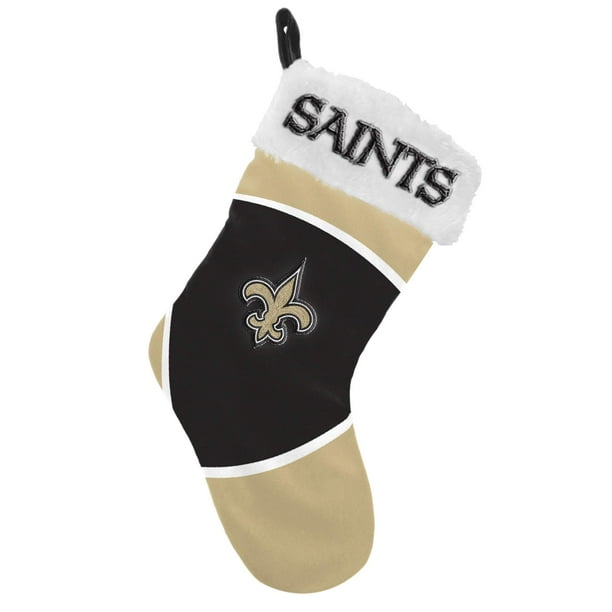 Foco Medias navideñas de la Nfl de los New Orleans Saints - Medias navideñas de felpa de edición limitada - Muestre su espíritu de equipo con decoraciones para fanáticos del fútbol con licencia oficia