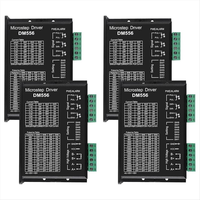 Controlador de Motor Paso A Paso Digital CNC DM556 Controlador de Motor Paso A Paso DM556 Controlador de Motor Paso A Paso Bifásico Paquete de 4
