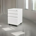 thumbnail image 2 of 3 Drawer Mobile File Cabinet with Lock, Under Desk Metal Filing Cabinets for Home Office Organizer Letters/Legal/A4(Fully Assembled-White), 2 of 17