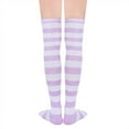 thumbnail image 2 of Womens Stripes Thin Tube Socks, Thigh High Tights Over Knee Socks, Casual Knee High Stockings, 2 of 6