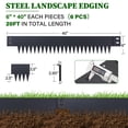 thumbnail image 4 of BSHAPPLUS® 20 ft No Dig Galvanized Steel Landscape Edging, 6" Tall Metal Garden Edging Border,Bendable Lawn Edging with 6 Stakes,Flexible Lawn Strip for Flower Beds,Tree Rings,Lawn Yard and Pathway, 4 of 11