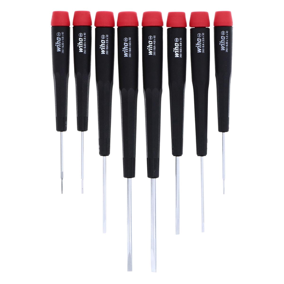Wiha 26099 Precision Slotted Screwdriver Set in Canvas Pouch, 8 Piece Set