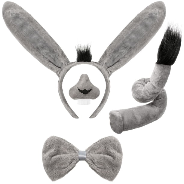 Set de accesorios de disfraz Aoriher Donkey para adultos y niños (gris)