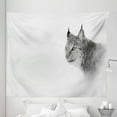 thumbnail image 1 of Hunting Tapestry, Lynx in the Central Norway Wild Cat North Cold Snowy Mountain Carnivore Predator, Fabric Wall Hanging Decor for Bedroom Living Room Dorm, 5 Sizes, Grey White, by Ambesonne, 1 of 1