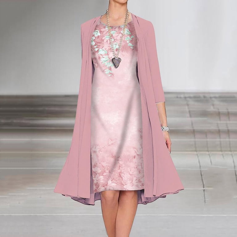 JURANMO 2 Pieces Mother of The Bride Dresses with Jackets Plus Size Outfits  Tea Length Mother of The Groom Dress Laces Appliques Evening Dresses Pink  XXXL on Sale Clearance 2025 - Walmart.com