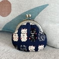 thumbnail image 6 of Wrapables Stylish Decorative Coin Purse, Clasp Wallet, Navy Fortune Cat, 6 of 7