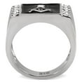 thumbnail image 4 of Luxe Jewelry Designs Men's Stainless Steel Masonic Ring with Cubic Zirconia - Size 14, 4 of 4