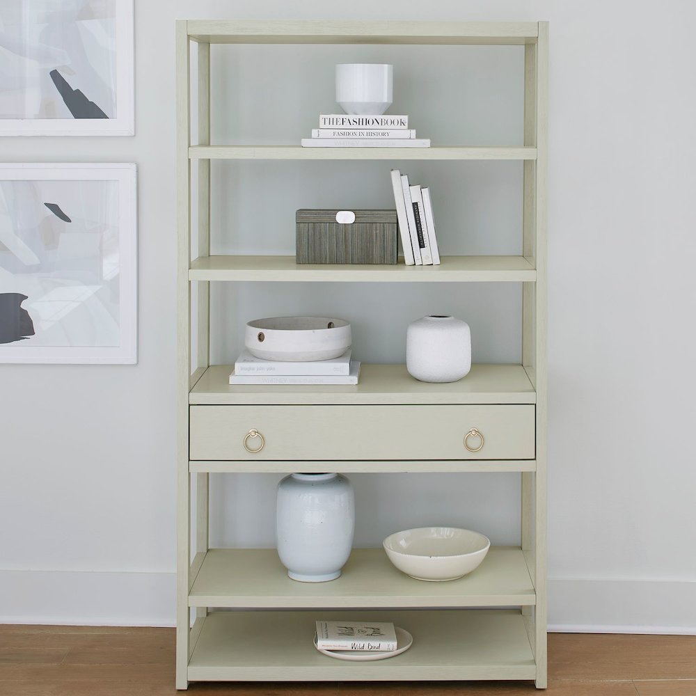 Liberty Furniture East End Accent Bookcase for Living Room Home Office - Green Mist