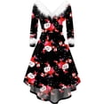 thumbnail image 1 of Vestido de Navidad elegante de mujer, vestido de noche vintage de manga larga, 1 of 4