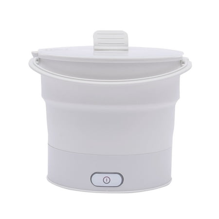

White Foldable Mini Electric Travel Cooker - Hot Pot Food Boiling Steamer