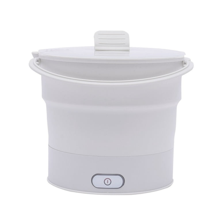 White Foldable Mini Electric Travel Cooker - Hot Pot Food Boiling