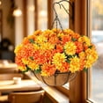 thumbnail image 6 of Fall Artificial Hanging Flower Basket, UV Resistant Faux Mum Floral Hanging Planter, 13.7×19.5 Inch No Foam, Autumn Decoration for Porch, Garden, Patio and Balcony, 6 of 7