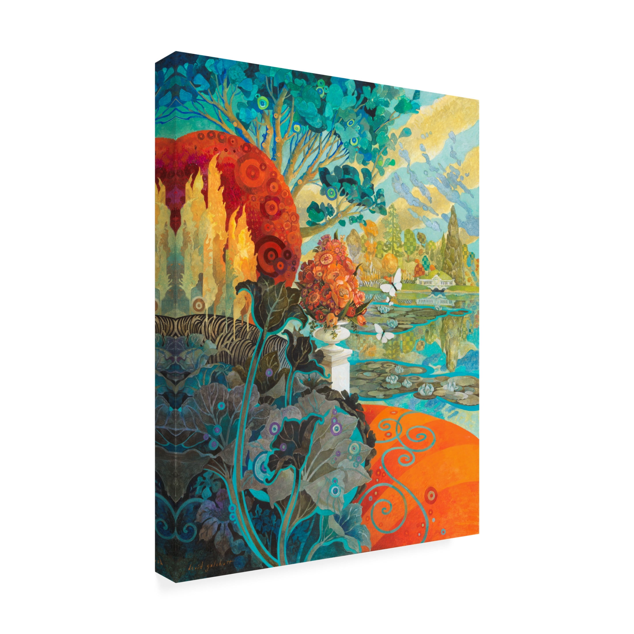 Canvas Wall Art - David Galchutt 'A View of Sheffield Park East Essex' Wall Art for Living Room, Bedroom, or Office Décor by Trademark Fine Art - 35 x 47 Inches
