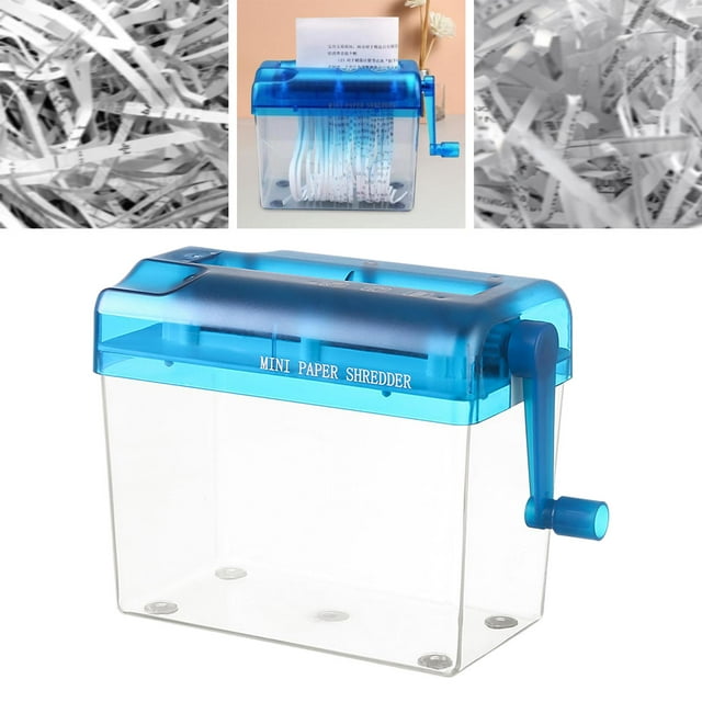 Trituradora de papel trituradora manual Mini tamaño A4 de papel para el hogar recibos de oficina prácticos trituradora de papel con manivela Azul Macarena trituradora de papel