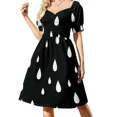 thumbnail image 4 of Vestido de manga corta con efecto lluvia blanca, vestidos para mujer, vestido largo para mujer, vestido de mujer, vestidos de mujer, 4 of 8
