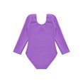 thumbnail image 4 of Jowowha Kids Girls Ballet Dance Leotard Long Sleeve Fleece-Lined Bodysuit Costume Gymnastic Yoga Purple 140, 4 of 7