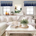 thumbnail image 4 of Golden Water Ripple Valance Curtain Dark Blue Ocean Window Valances Rod Pocket Short Curtains Window Treatments for Kitchen Bedroom Bathroom Laundry 60" x 18", 4 of 9