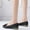 Black, variant on Leesechin Flat Shoes for Women Women Shallow Bowknot Square Toe Flat Low Heel Slip On Shoes Single Shoes