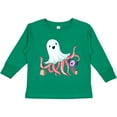 thumbnail image 3 of Inktastic Cute Ghost Octopus Trick or Treating with Bat Boys or Girls Long Sleeve Toddler T-Shirt, 3 of 5