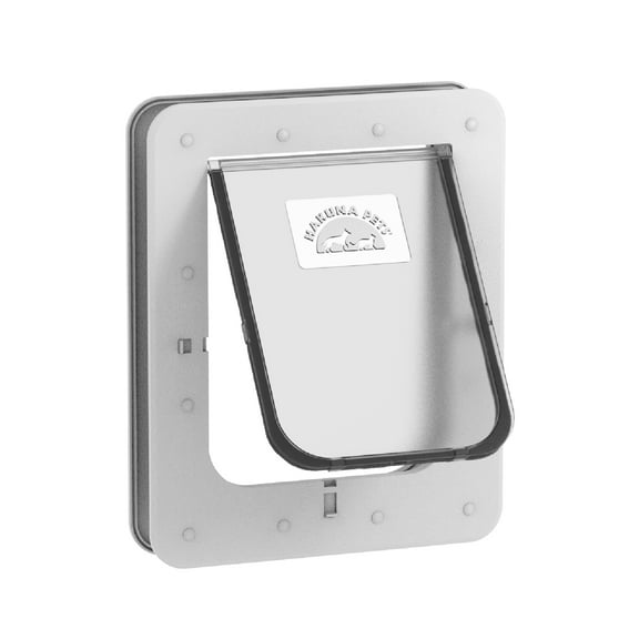 Hakuna Pets White Super Tough Medium Pet Door for Screens, Doors & Walls up to 2.17" Thick, for Dogs up to 42 lbs