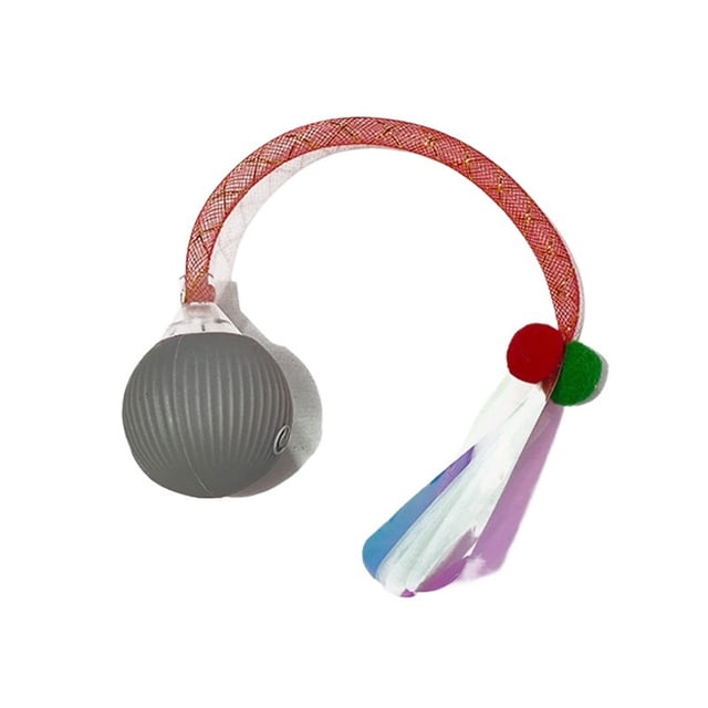 Interactive Cat Toy Ball, Upgraded Interactive Electric Rolling Ball with Teasing Tail, Moving Cat Toy
