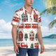thumbnail image 3 of Balery Christmas Houses Camisas hawaianas de manga corta para hombre, camisas playeras de corte holgado, camisas de vacaciones con botones,Small, 3 of 7