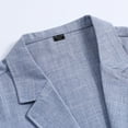 thumbnail image 6 of Cloudstyle Men's Solid Color Notch Lapel Two-Button Linen Blazer - Casual Regular Fit Spring/Fall No Back Vent Jacket, 6 of 10