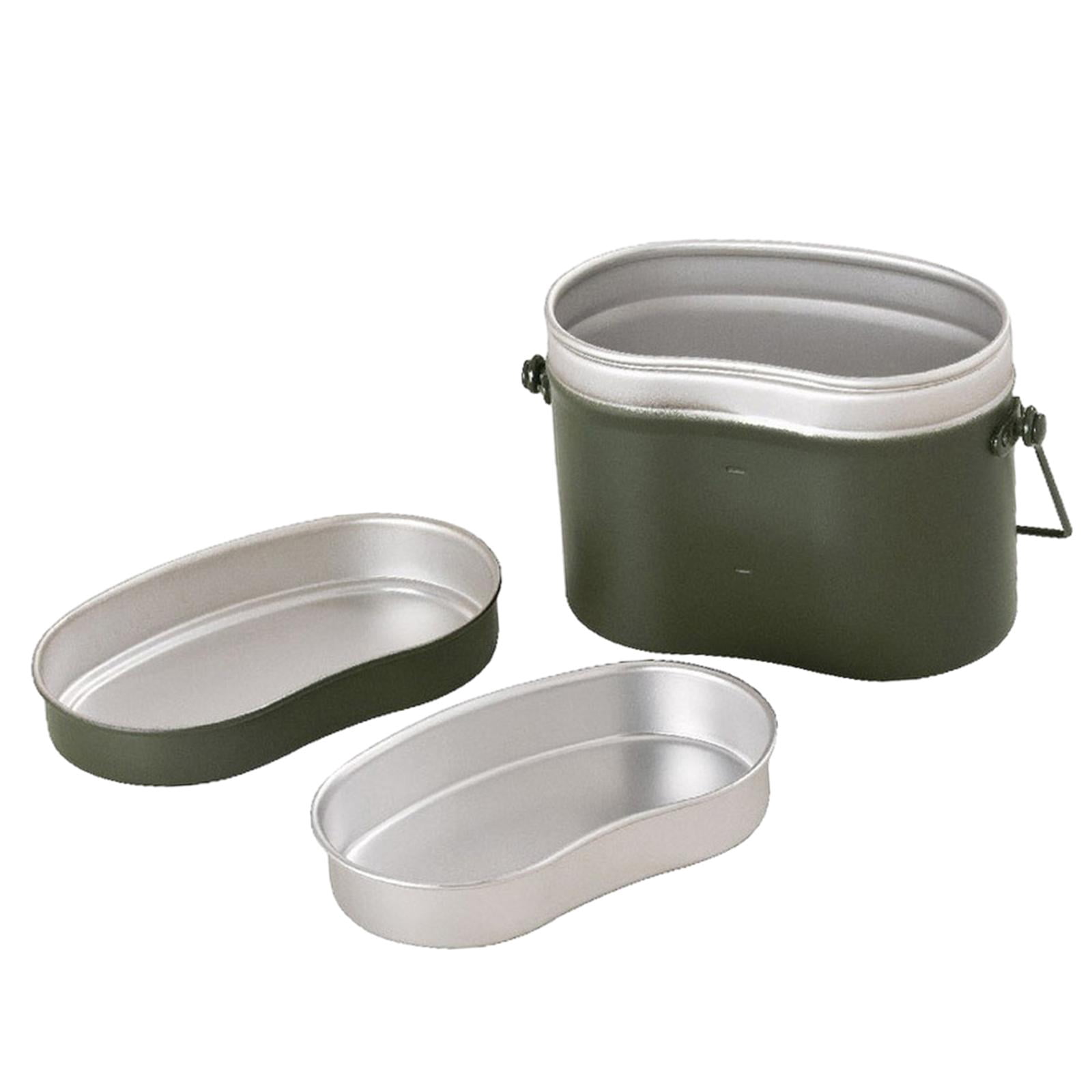 Miulika Lunch Box Bento Box Aluminum Lightweight Pot and Tray Lunch Container Cookware for Camping Picnic Backpacking Fishing Cooking Waist shaped