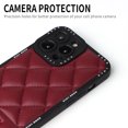 thumbnail image 7 of Dteck Case for Apple iPhone 12 Pro Max 6.7 inch,Drop Protection Slim Fit Rhombus Pattern Leather Anti-scratch PC Inner Lightweight Phone Cover,Winered, 7 of 7