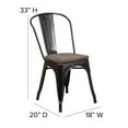 thumbnail image 5 of Flash Furniture Perry Black-Antique Gold Metal Stackable Chair with Wood Seat, 5 of 11