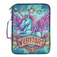 thumbnail image 2 of Haosy Accordion File Organizer Zipper Binder 500 Sheet 6-Tab Expanding File Folder Multi-Pocket 1.2 Inch 3 Ring Adorable Unicorn Flying, 2 of 7