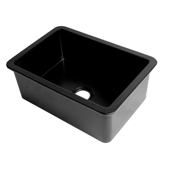 ALFI Brand Black Matte 27" x 18" Fireclay Undermount / Drop In Firelcay Kitchen Sink