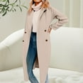 thumbnail image 2 of iHPH7 Wool Coats for Women Womens Wool Coat Pea Coats for Women Winter Coats for Women Womens Winter Clothes Long Coat Women Overcoat for Women Beige L, 2 of 9