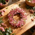 thumbnail image 4 of Valentine's Day Wreath, Valentines Day Wreaths for Front Door, Valentine Day Wreath with Red Berries and Pink Love Heart Forsythia Flowers, Great for Wedding and Holiday Decorations,B, 4 of 6