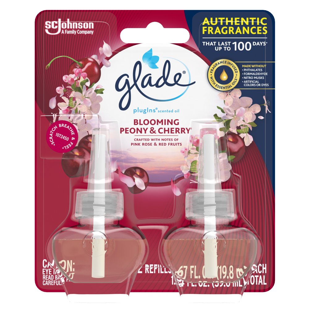 Glade PlugIns Scented Oil Refill, Blooming Peony & Cherry, Essential
