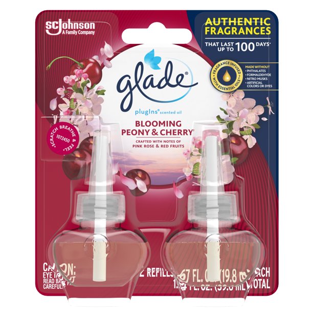 Glade PlugIns Scented Oil Refill, Blooming Peony & Cherry, Essential
