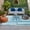 Blue, Cyan, White, variant on Teal Green Palm Tree Outdoor Rug for Patio/Deck/Porch, Non-Slip Large Area Rug 3 x 5 Ft, Coastal Tropical Trees Vintage Summer Indoor Outdoor Rugs Washable Area Rugs, Camping Rug Carpet Runner