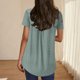 thumbnail image 4 of Camisetas Casuales de Mujer Cuello Redondo de Color Sólido con Diseño de Manga de Botón Ahuecado, Camiseta de Verano Ligera para Uso Diario, 4 of 9