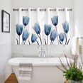 thumbnail image 3 of Blue Tulip Kitchen Curtains Short 54 Inch Length, Spring Pastoral Flower Watercolor White Grommet Top Bedroom Living Room Curtains, Light Filtering Cafe Curtain Drapes 2 Panels Set 84''x54'', 3 of 9