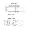 thumbnail image 2 of Uxcell 4Pack #25 Chain Master Connector Link Roller 1/4" Pitch Stainless Steel for 04C Chain, 2 of 6