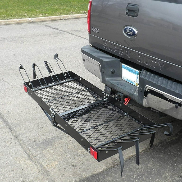 Tow Tuff 62 Inch Steel Cargo Carrier and Bike Rack Fits Inch