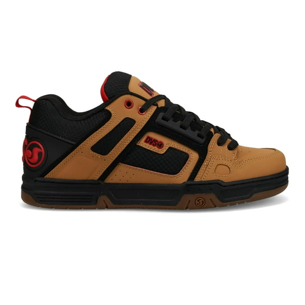 Zapatillas de skate DVS para hombre bronceado/negro/rojo, talla 9